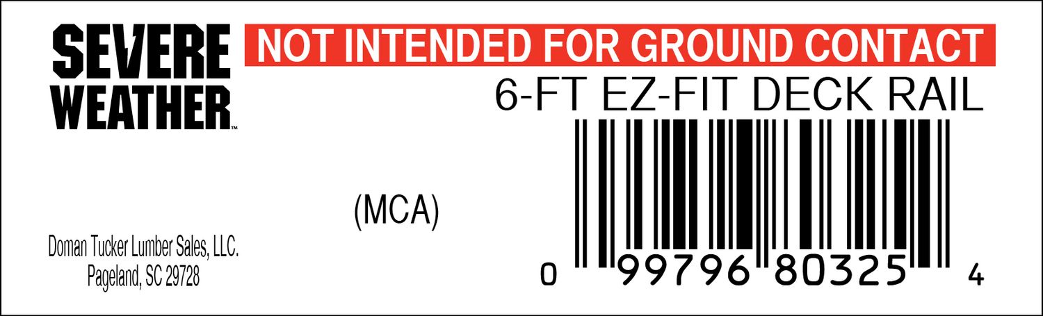 6-FT EZ-FIT DECK RAIL - 80325-4 - 2000 PER ROLL - 22,000 MINIMUM