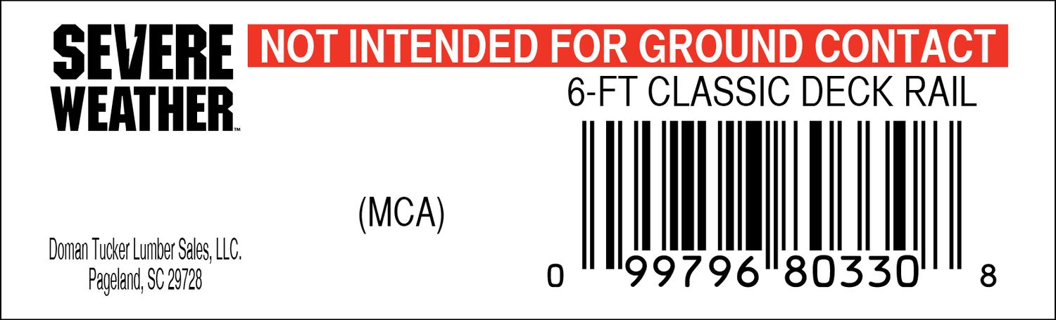 6-FT CLASSIC DECK RAIL - 80330-8 - 2000 PER ROLL - 22,000 MINIMUM