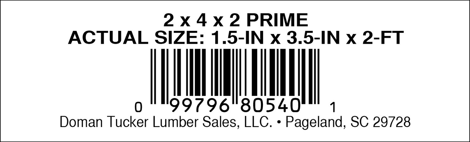 2 x 4 x 2 PRIME - 80540-1 - 2000 PER ROLL - 22,000 MINIMUM