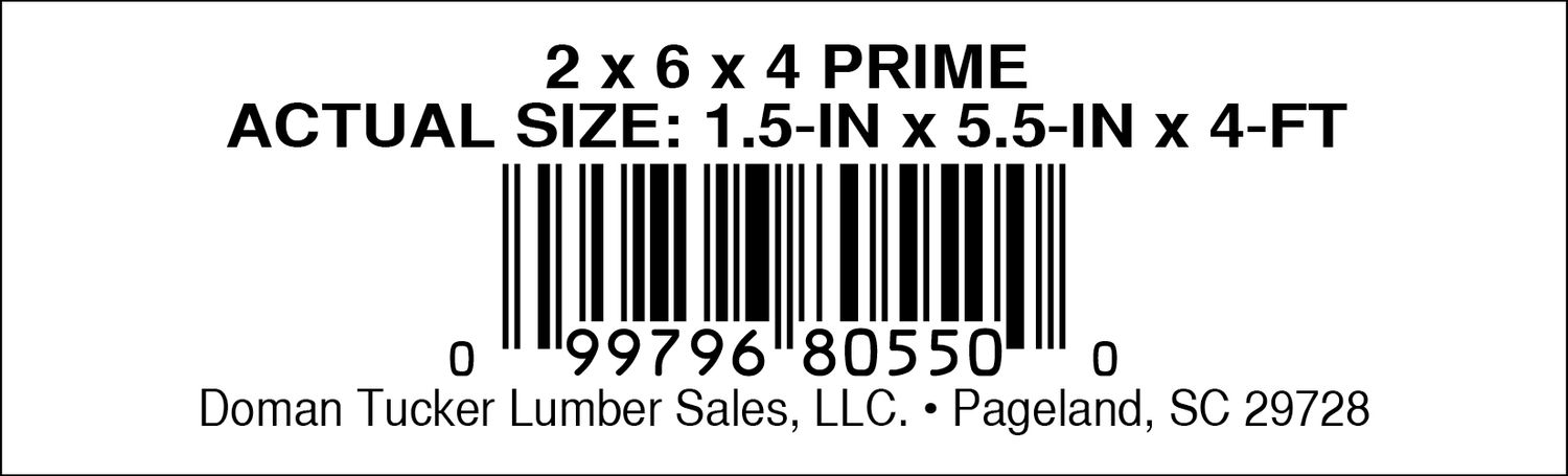 2 x 6 x 4 PRIME - 80550-0 - 2000 PER ROLL - 22,000 MINIMUM