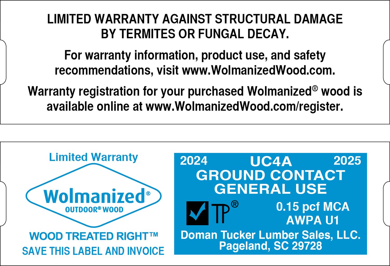 MCA 0.15 WOLMANIZED SLOTTED - 2000 PER ROLL - 20,000 MINIMUM
