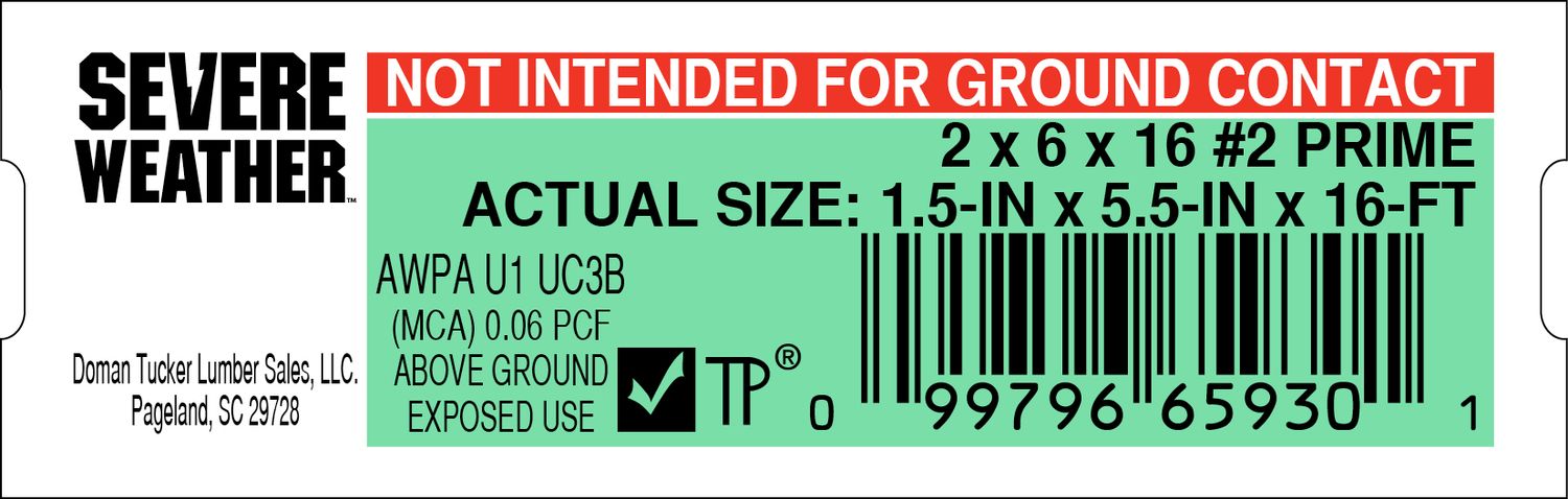 2 x 6 x 16 #2 PRIME - 65930-1 - 2000 PER ROLL - 20,000 MINIMUM