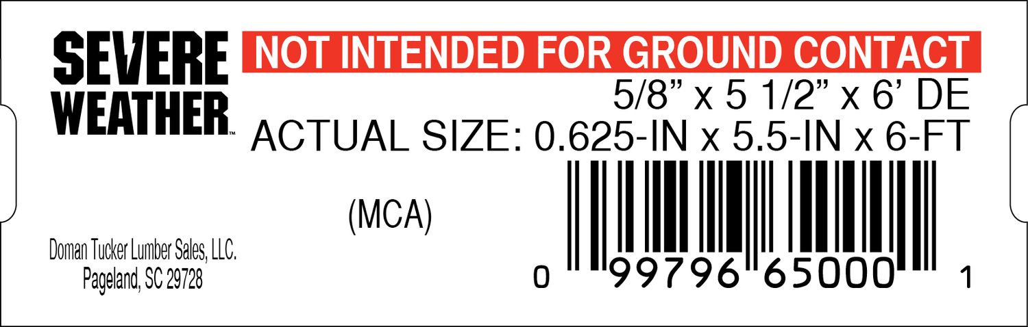 5/8" x 5 1/2" x 6' DE - 65000-1 - 2000 PER ROLL - 20,000 MINIMUM