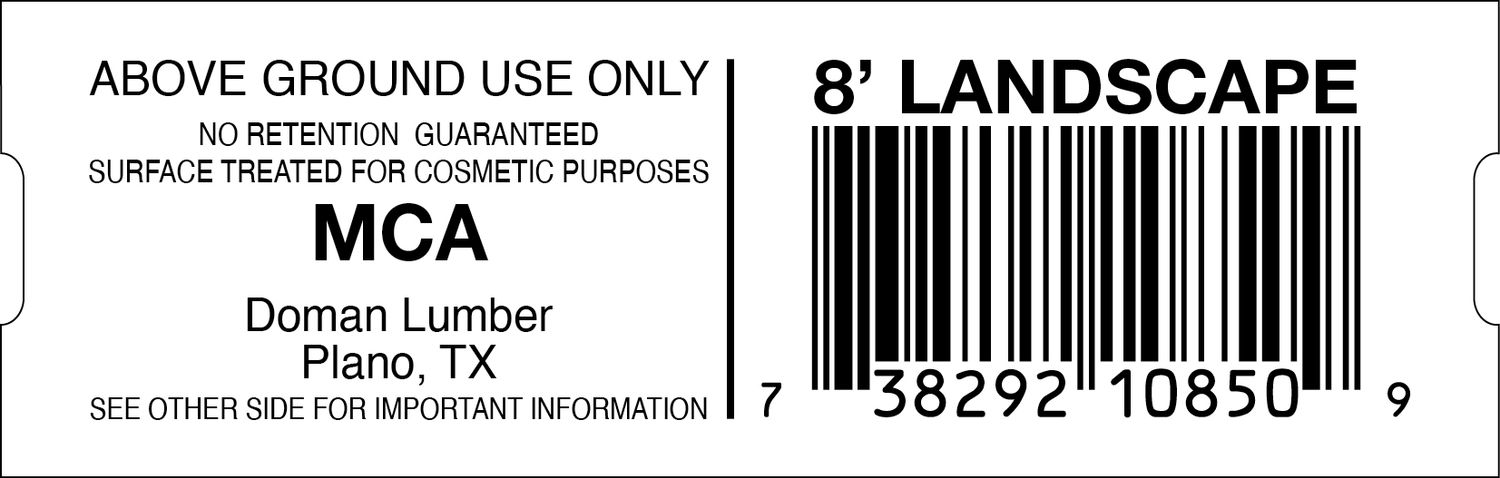 8' LANDSCAPE - 10850-9 - 2000 PER ROLL - 20,000 MINIMUM
