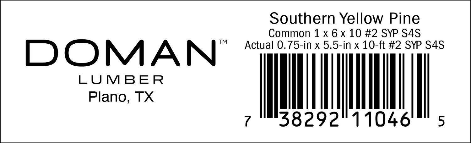 1 x 6 x 10 #2 SYP S4S - 11046-5 - 2000 PER ROLL - 22,000 MINIMUM