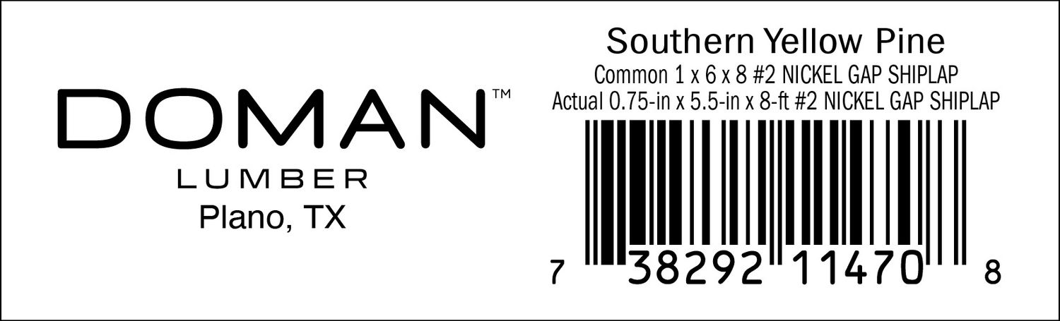 1 x 6 x 8 #2 NICKEL GAP SHIPLAP - 11470-8 - 2000 PER ROLL - 22,000 MINIMUM