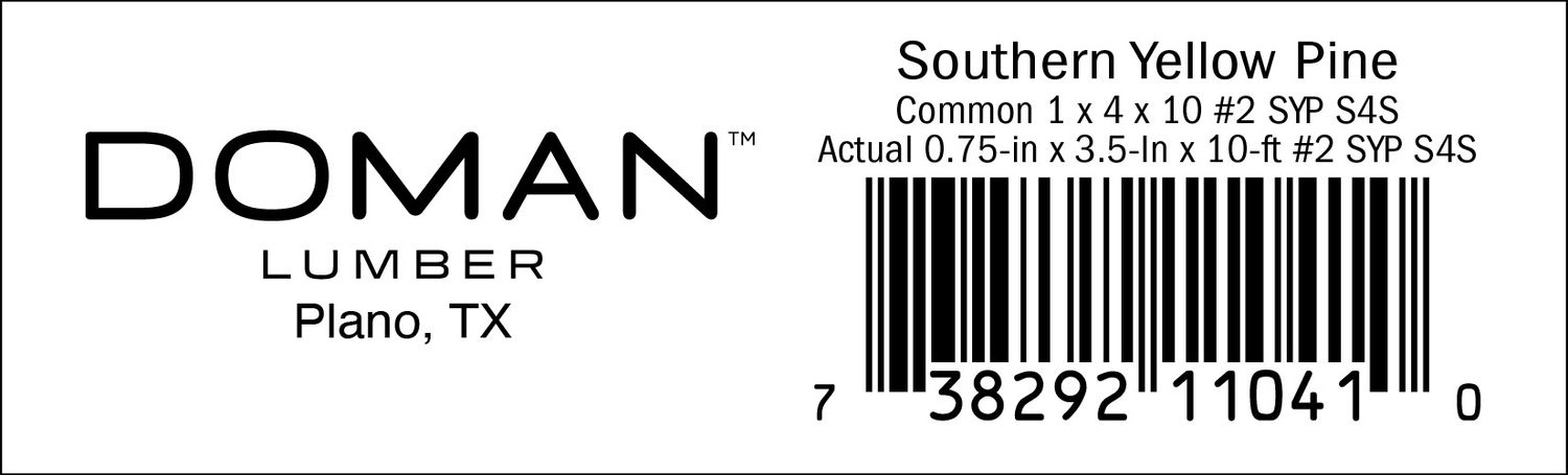 1 x 4 x 10 #2 SYP S4S - 11041-0 - 2000 PER ROLL - 22,000 MINIMUM