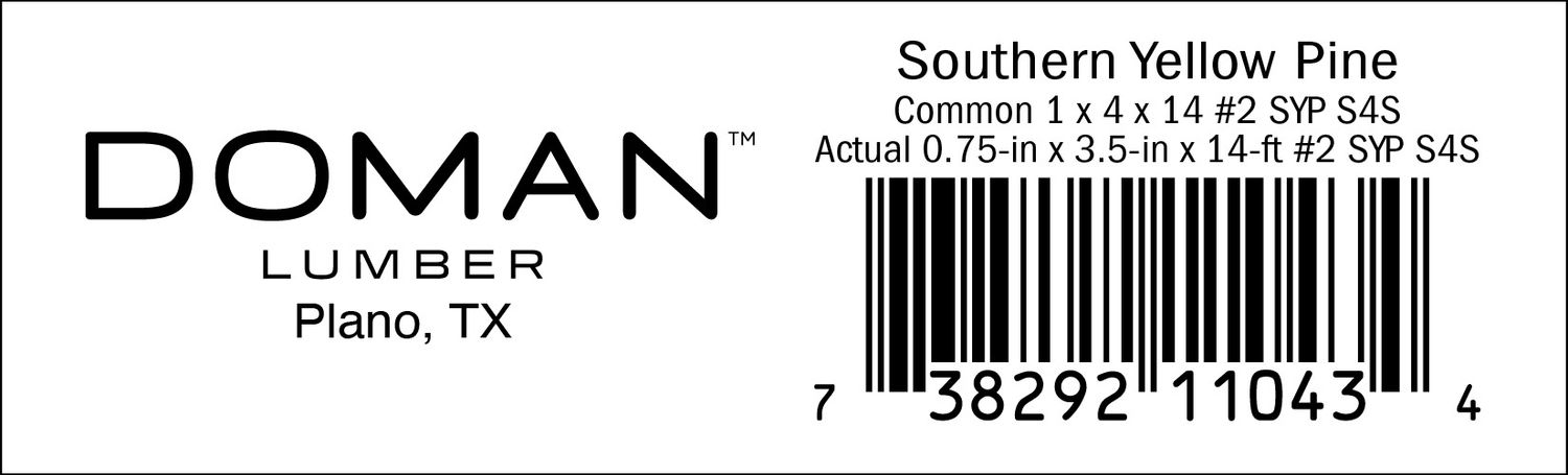 1 x 4 x 14 #2 SYP S4S - 11043-4 - 2000 PER ROLL - 22,000 MINIMUM