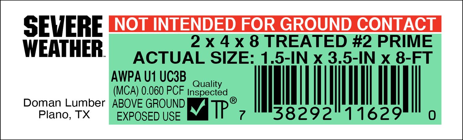 2 x 4 x 8 #2 PRIME - 11629-0 - 2000 PER ROLL - 22,000 MINIMUM