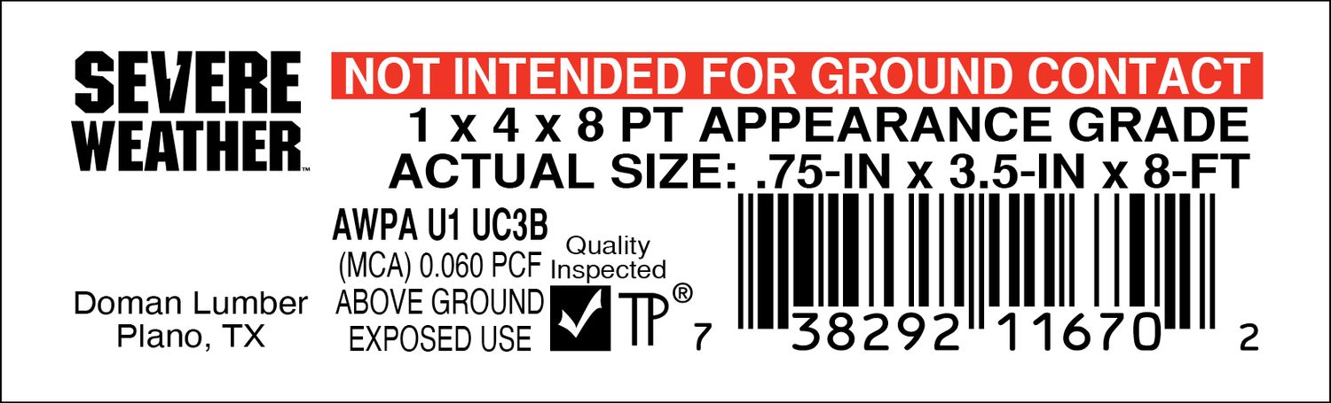 1 x 4 x 8 APP GRADE - 11670-2 - 2000 PER ROLL - 22,000 MINIMUM