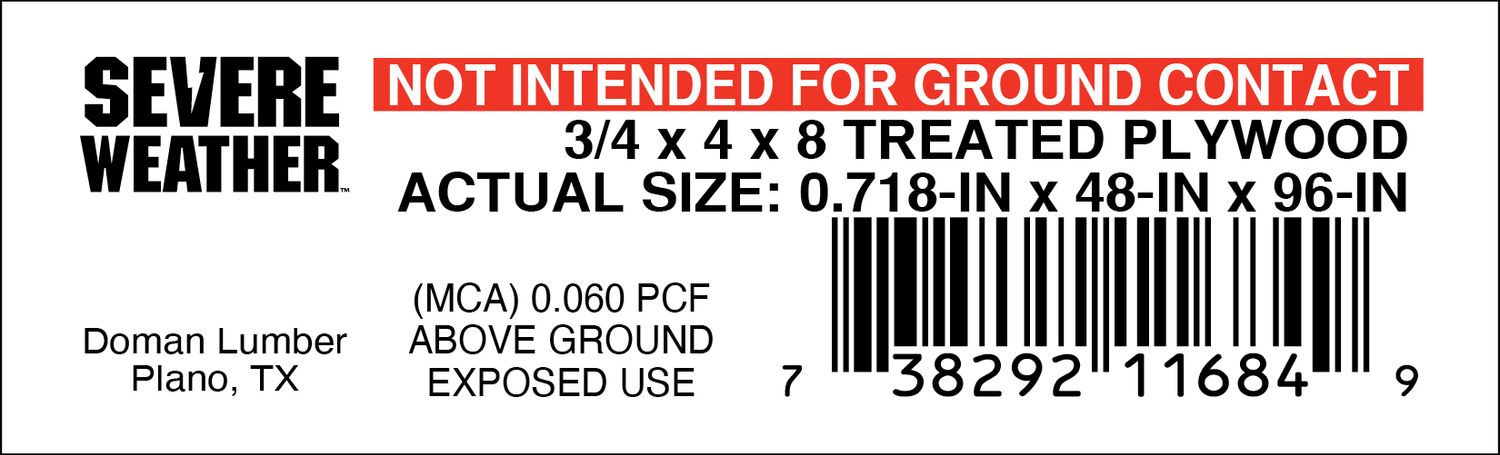 3/4 x 4 x 8 PLYWOOD - 11684-9 - 2000 PER ROLL - 22,000 MINIMUM