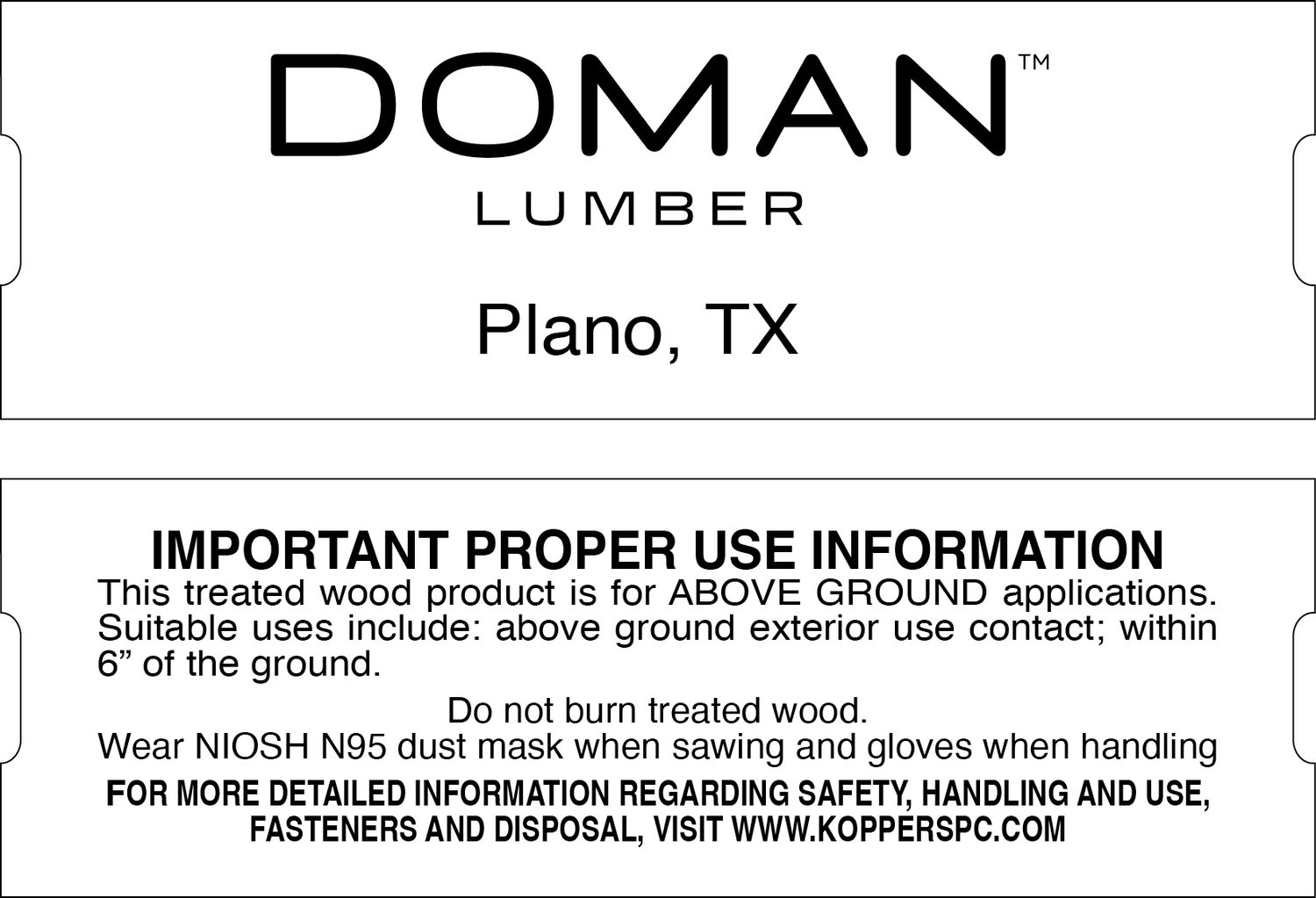 DOMAN LOGO GEN SLOTTED - 2000 PER ROLL - 20,000 MINIMUM