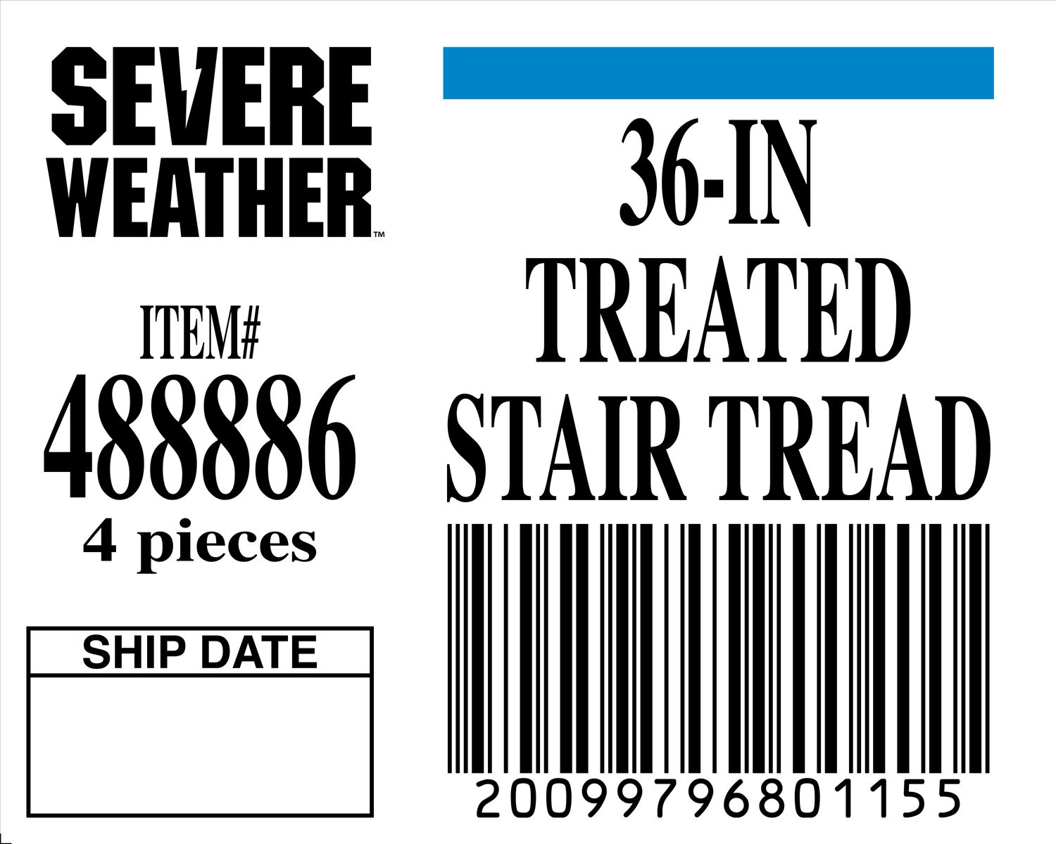 36-IN TREATED STAIR TREAD - 80115-5 - ORDER IN INCREMENTS OF 100