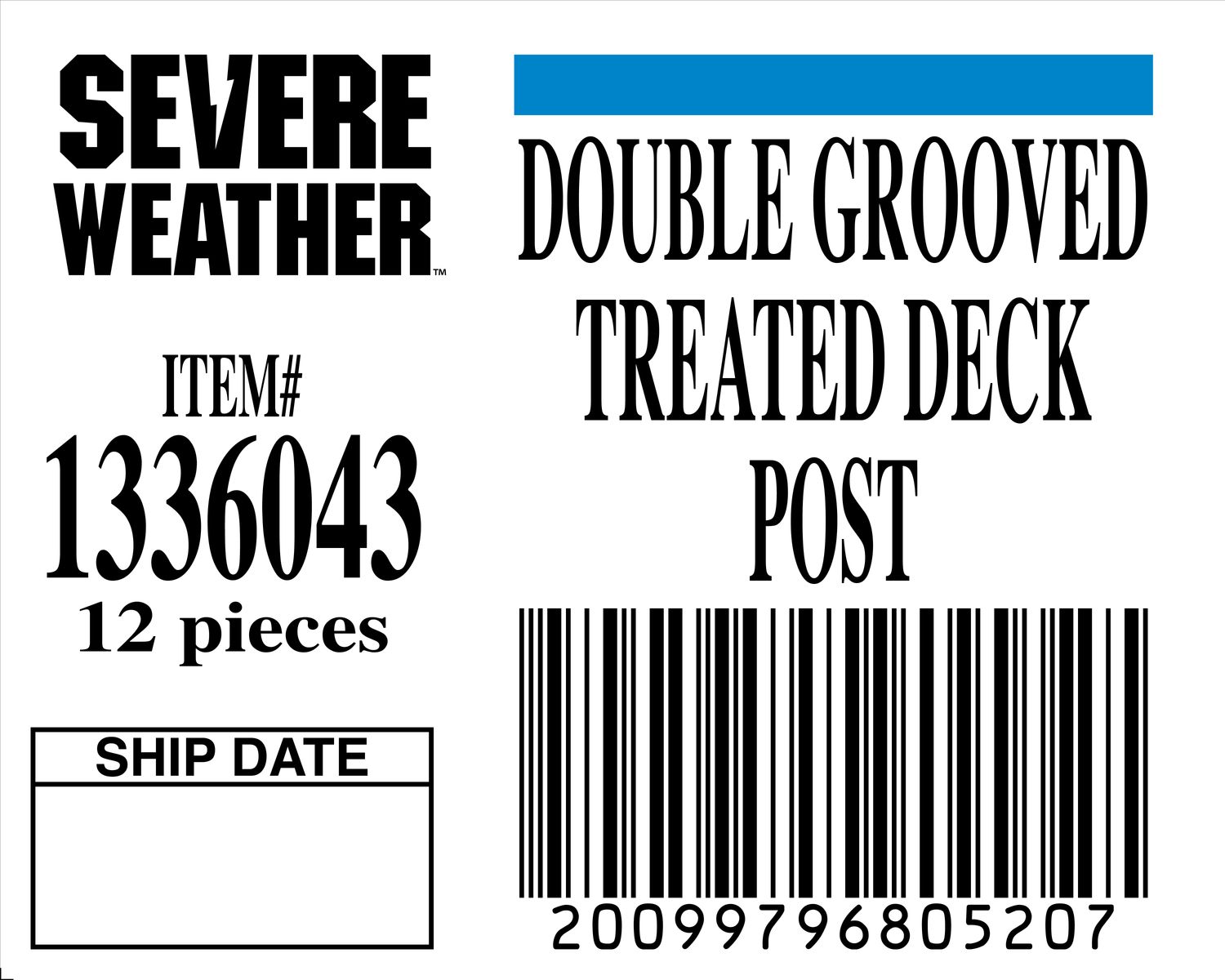 DOUBLE GROOVED TREATED DECK POST - 50520-7 - ORDER IN INCREMENTS OF 100