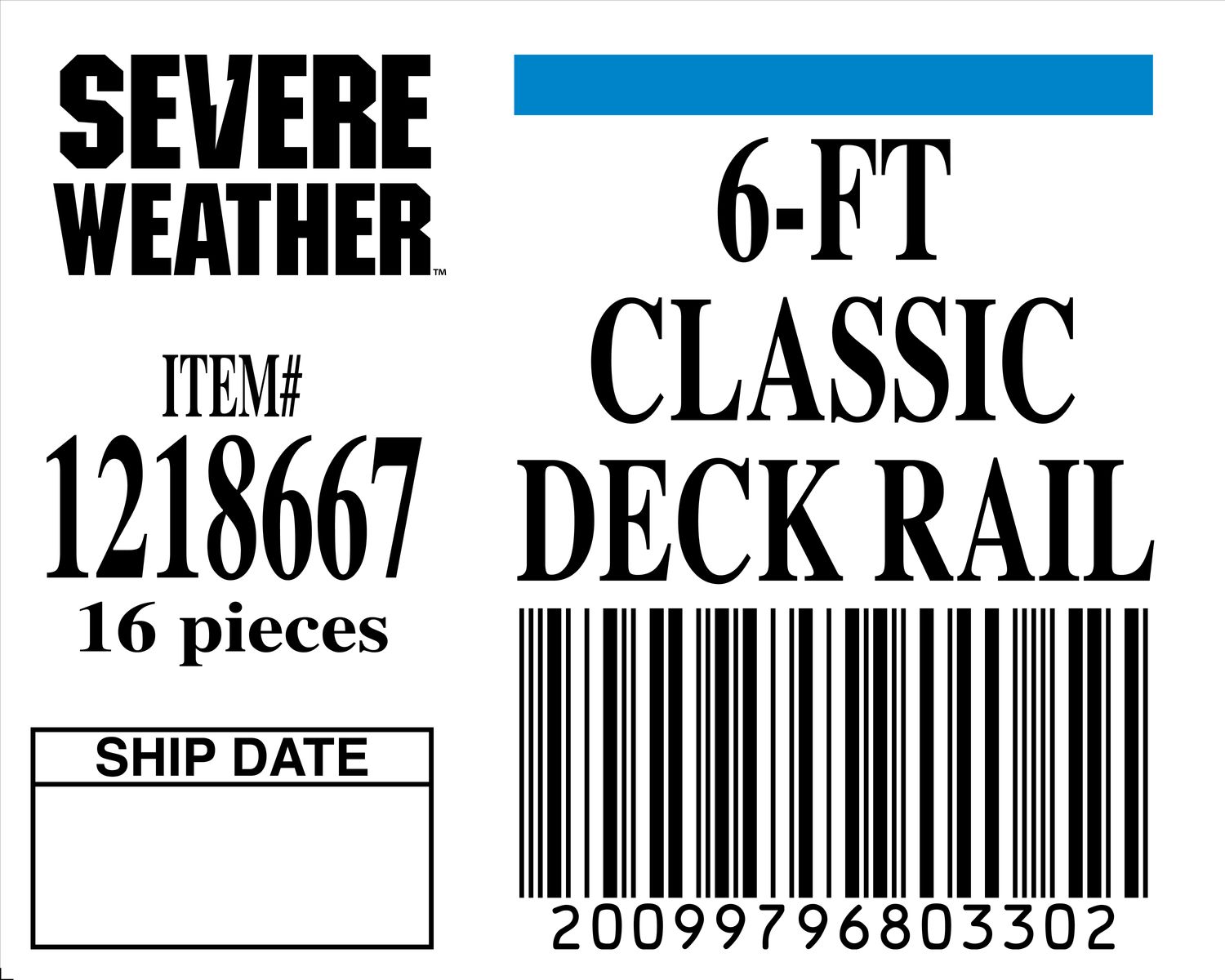 6-FT CLASSIC DECK - 80330-2 - ORDER IN INCREMENTS OF 100