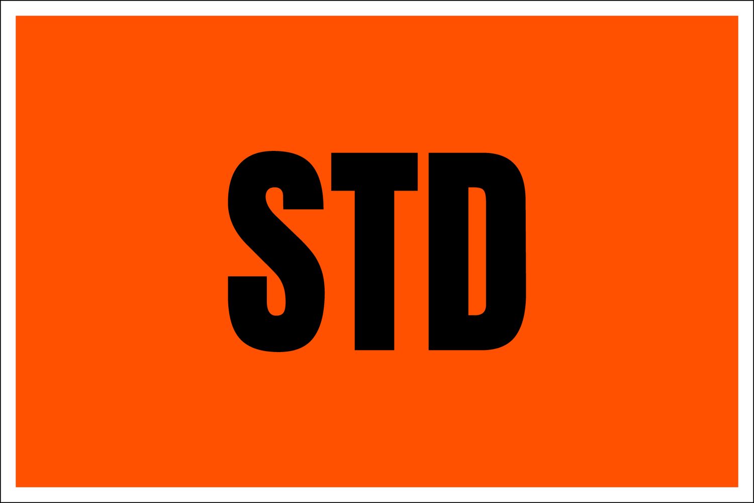 STD ORANGE COLOR TAG 3" x 2" - 1,000 PER ROLL - ORDERED IN INCREMENTS 0F 1,000