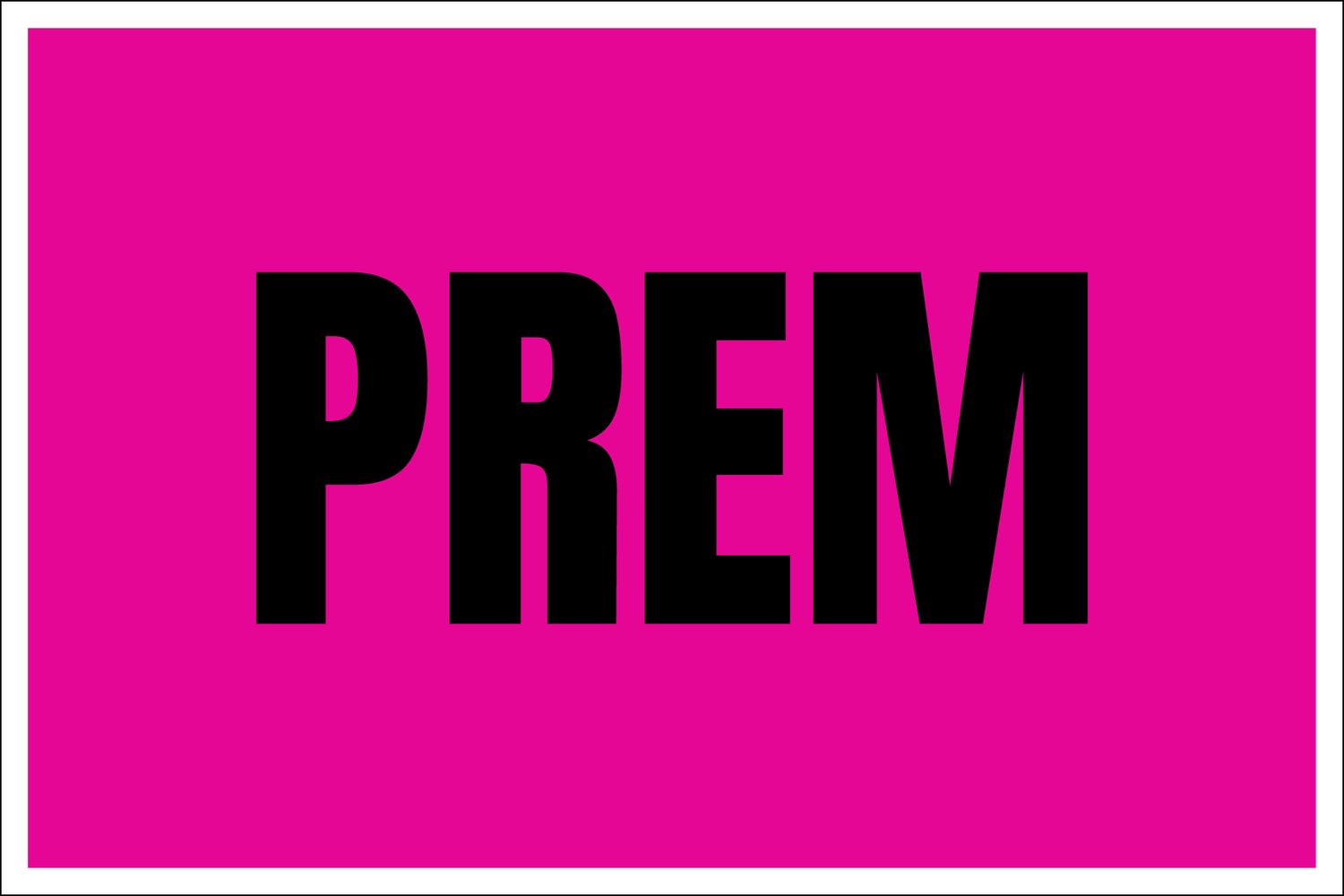PREM PINK COLOR TAG 3" x 2" - 1,000 PER ROLL - ORDERED IN INCREMENTS 0F 1,000