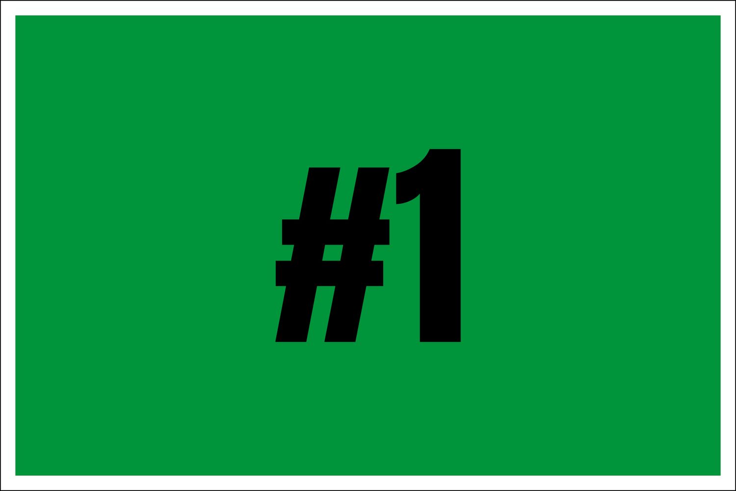 #1 GREEN COLOR TAG 3" x 2" - 1,000 PER ROLL - ORDERED IN INCREMENTS 0F 1,000