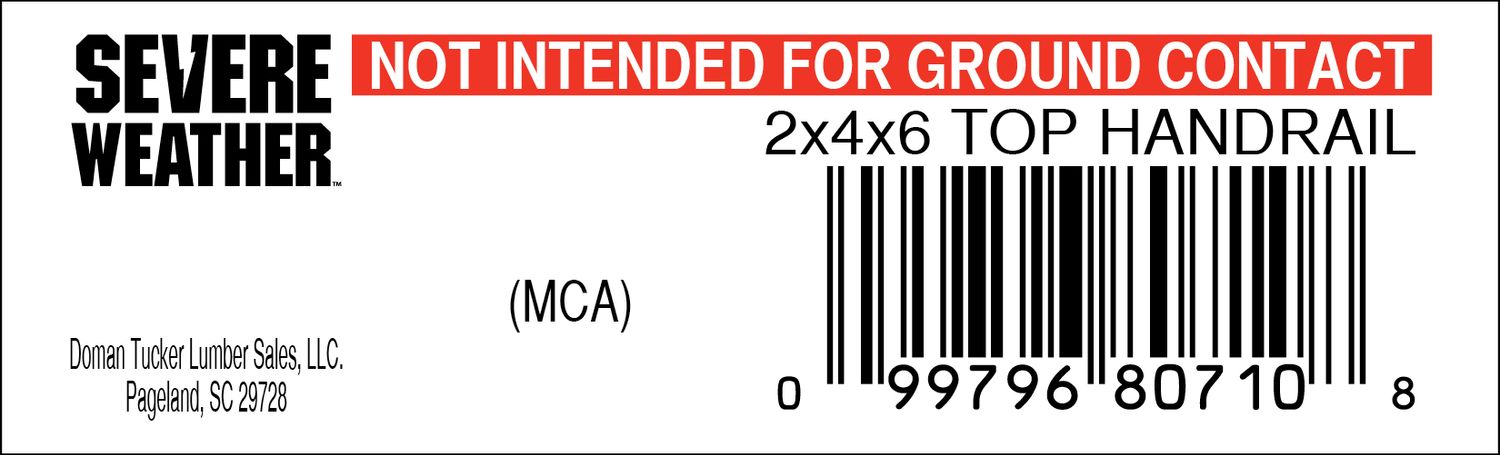2x4x6 TOP HANDRAIL - 80710-8 - 2000 PER ROLL - 22,000 MINIMUM