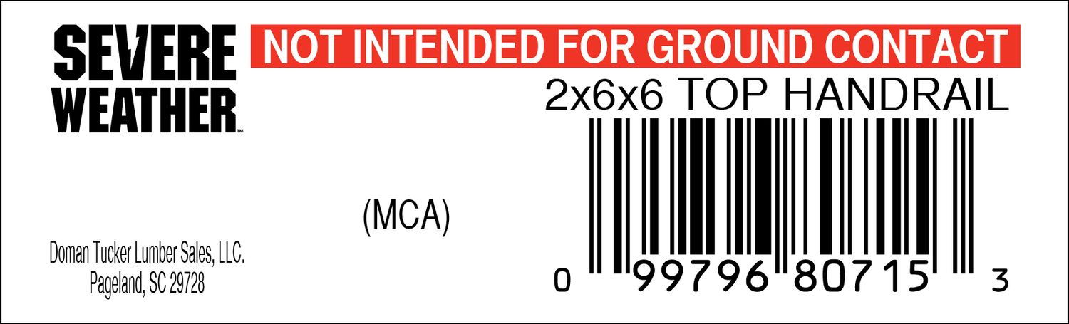 2x6x6 TOP HANDRAIL - 80715-3 - 2000 PER ROLL - 22,000 MINIMUM