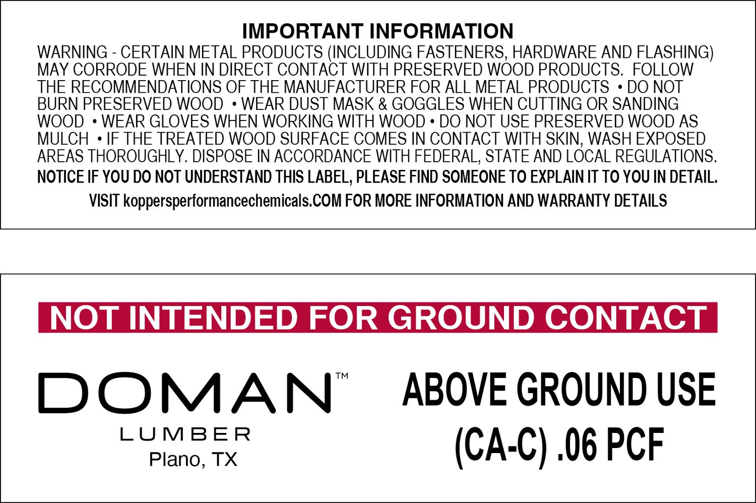 CA-C .06ABOVE GROUND GENERIC - 2000 PER ROLL - 22,000 MINIMUM