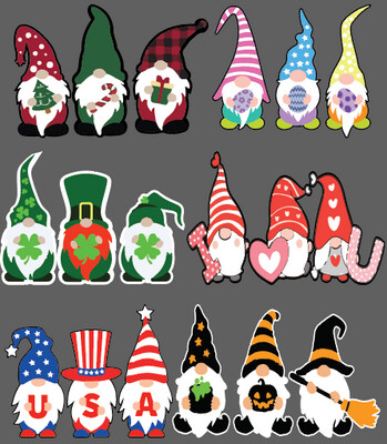 Gnome Magnet or Decal/stickers bundle