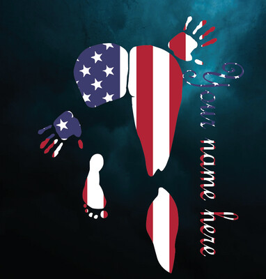 Tik Tok Inspired American Flag Body Art Decal with Name Optional