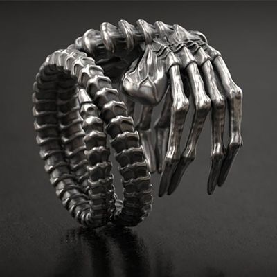 Punk Motorcycle Style Men's Domineering Skull Magic Claw Ring