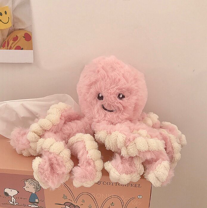 Nordic Soft Cute Pink Girl Heart Cute Octopus Doll Plush Toy Soothing Doll