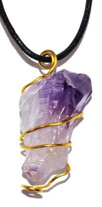 Amethyst Simple Wire Wrapped Pendant