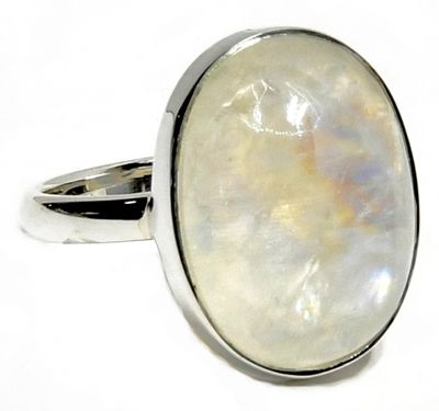 Rainbow Moonstone Ring Size 6