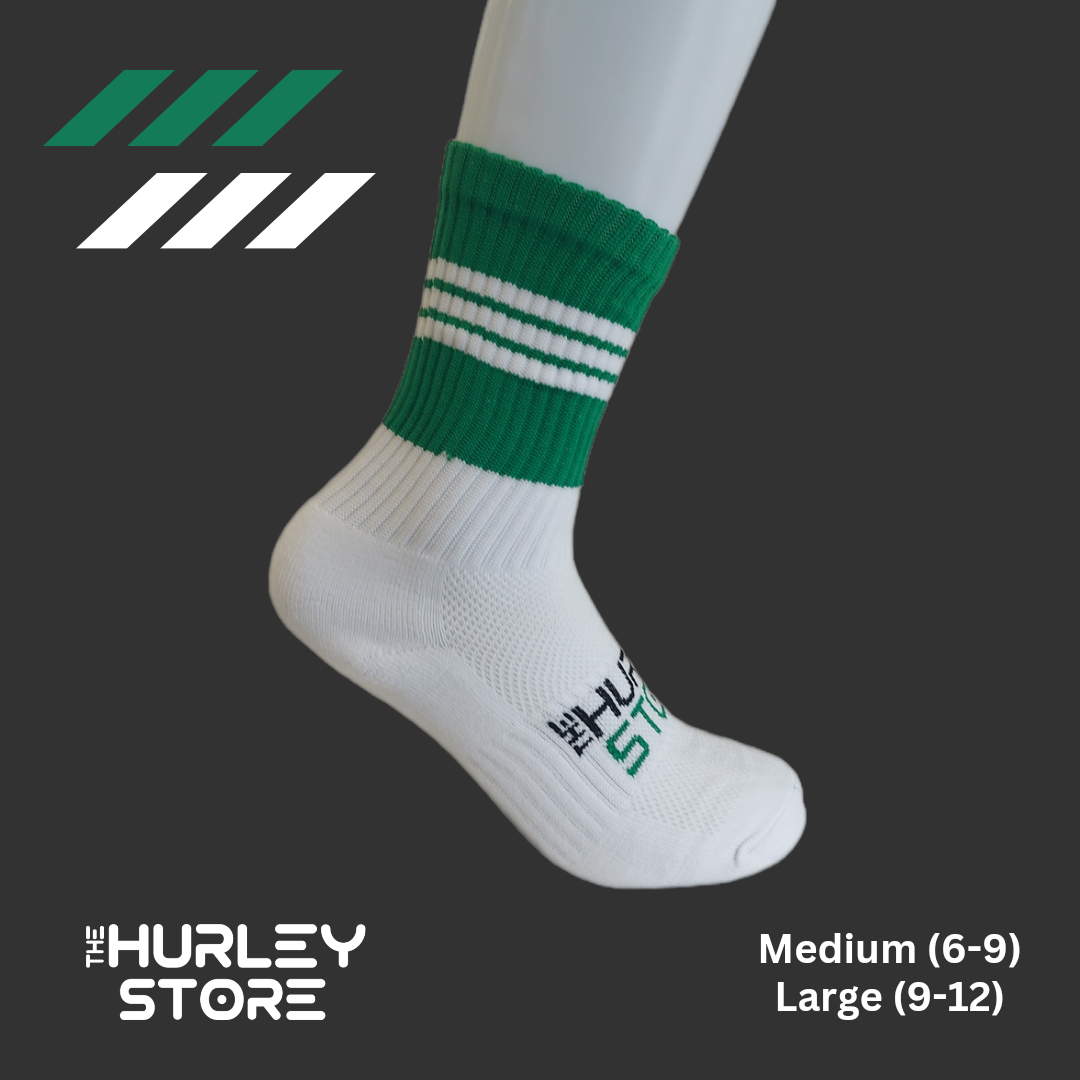GREEN/White THS Midi GAA Socks