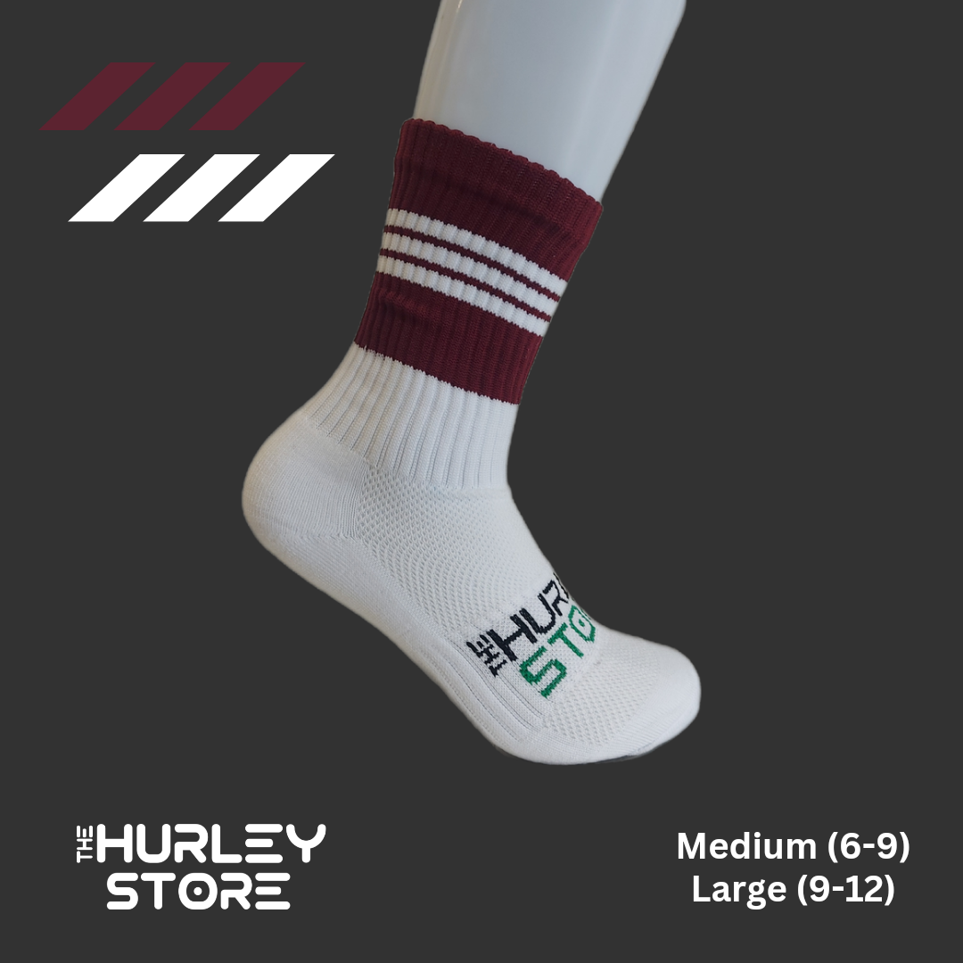 MAROON/White THS Midi GAA Socks