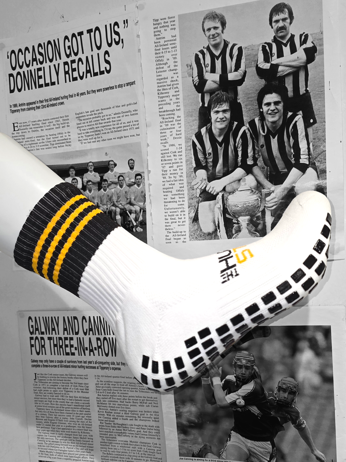 BLACK/Amber - Player Grip Socks