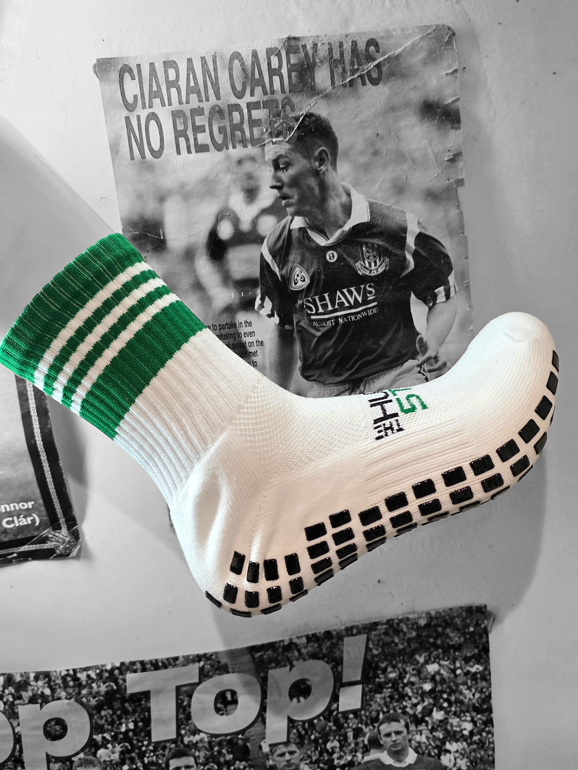 GREEN/White - Player Grip Socks