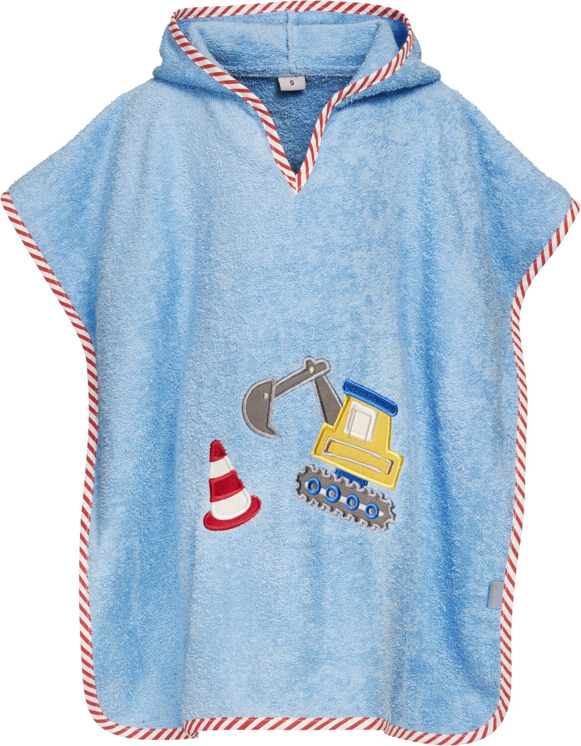 Badstof Poncho - Terry Digger - blauw