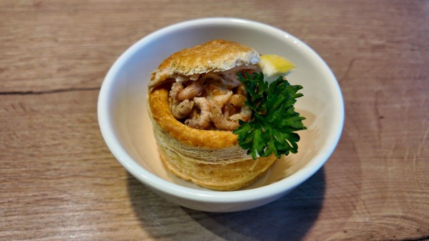 Koninginnehapje met stoofpot van vis