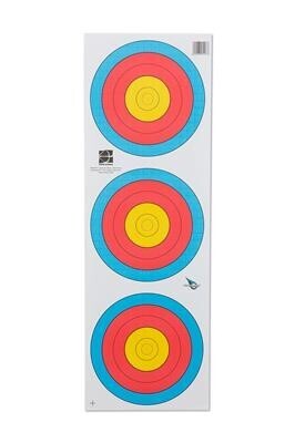 Target Faces World Archery 40cm 3-Spot Standard Centre Vertical 5-Rings