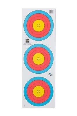 Target Faces World Archery 40cm 3-Spot Small Centre Vertical 5-Rings