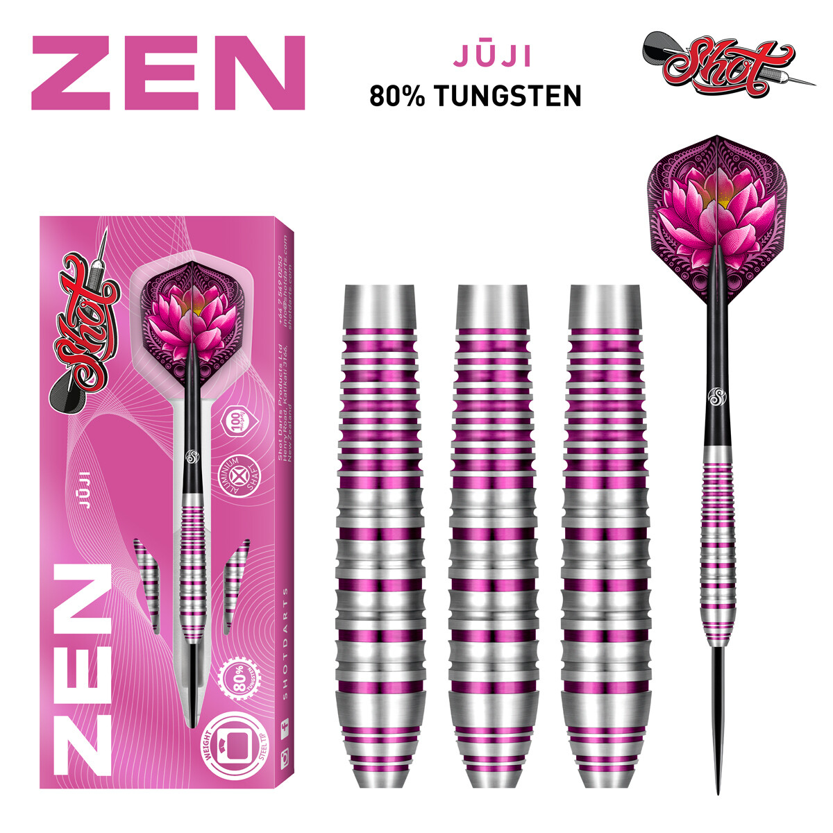 Zen Juji Steel Tip Dart Set-80% Tungsten-23gm