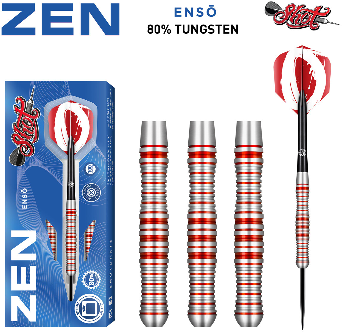 Zen Enso Steel Tip Dart Set-80% Tungsten-24gm