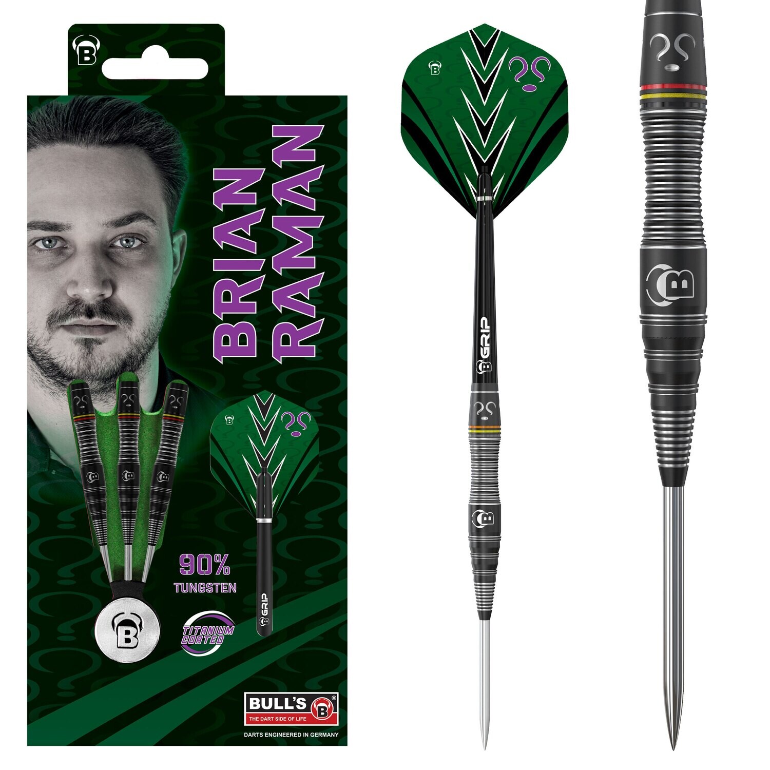 BULL&#39;S Brian Raman Steel Dart 24 gr