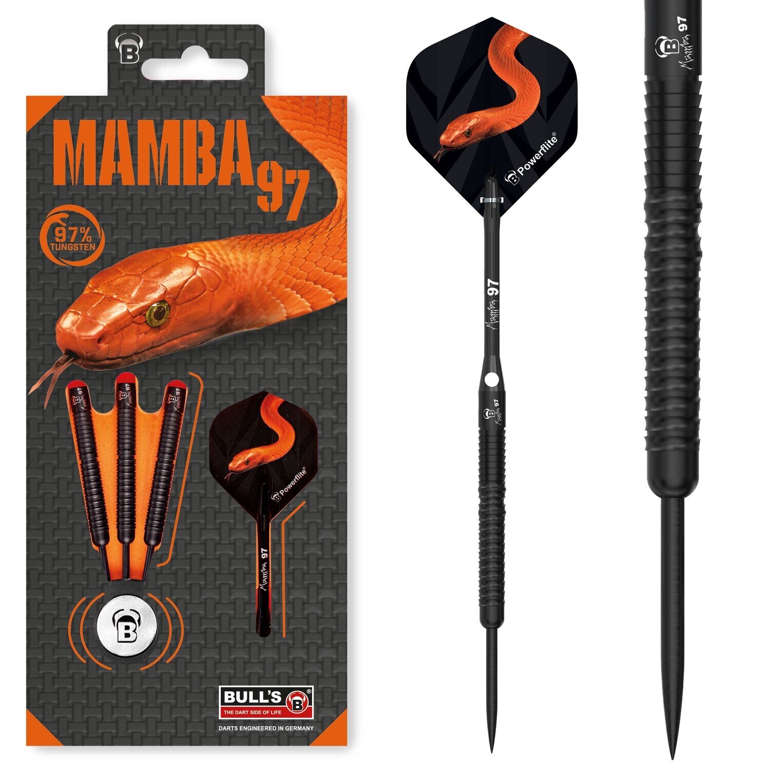 BULL&#39;S Mamba 97 M6 Steel Dart 21 gr