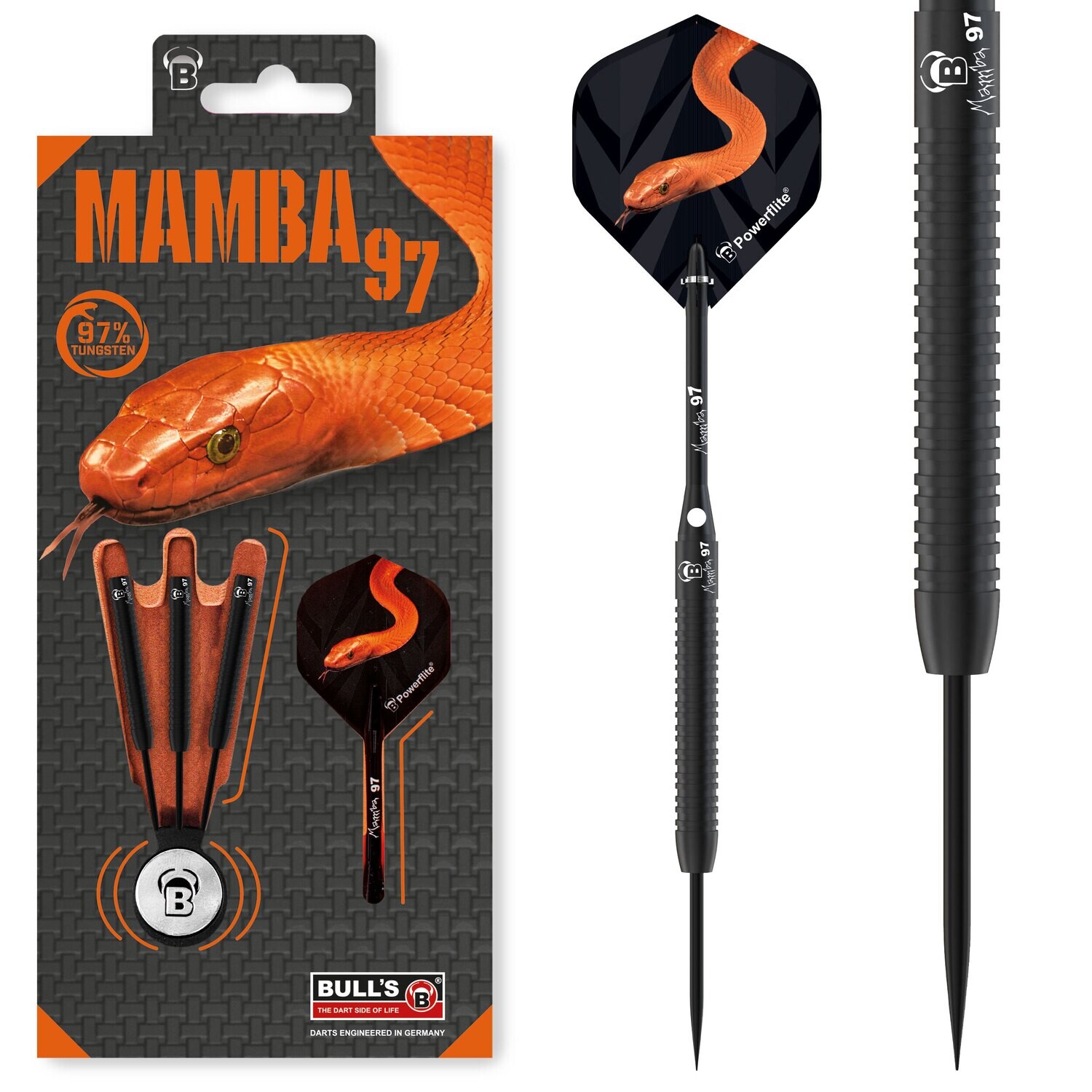 BULL&#39;S Mamba 97 M2 Steel Dart 22 gr
