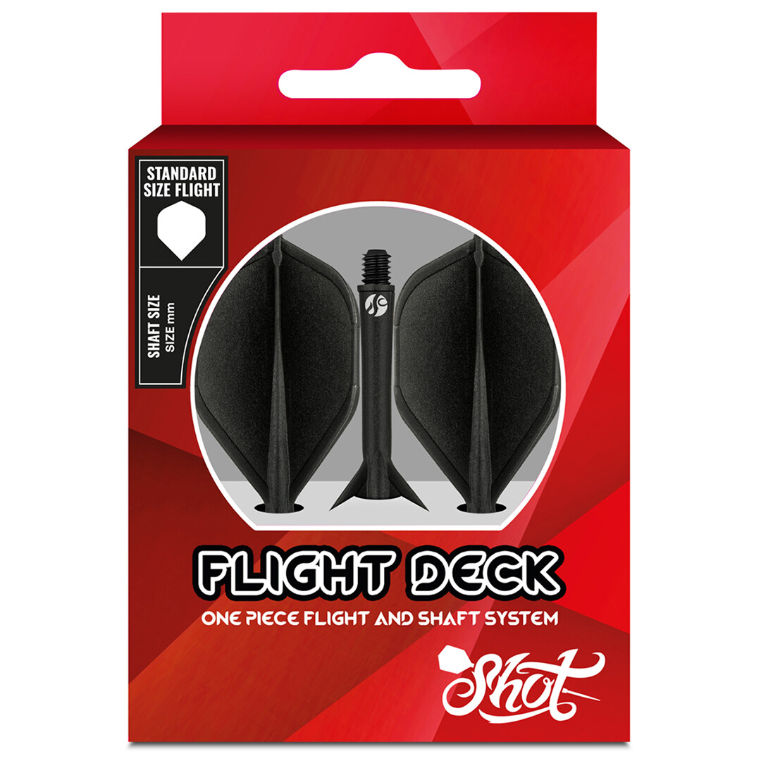 Flight Deck-One Piece Dart Flight and Shaft System-Black-Short