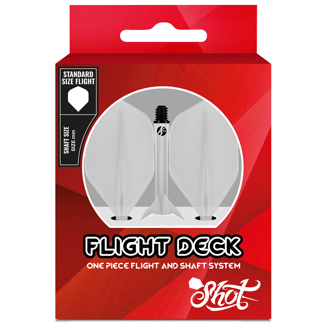 Flight Deck-One Piece Dart Flight and Shaft System-Clear- Medium