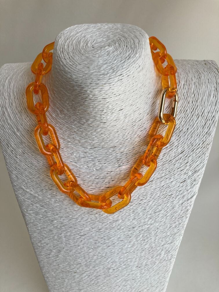 Schakelketting transparant oranje