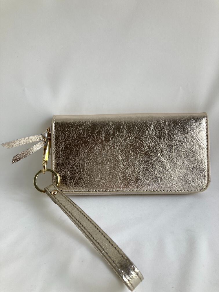 Portemonnaie leder groot model goud