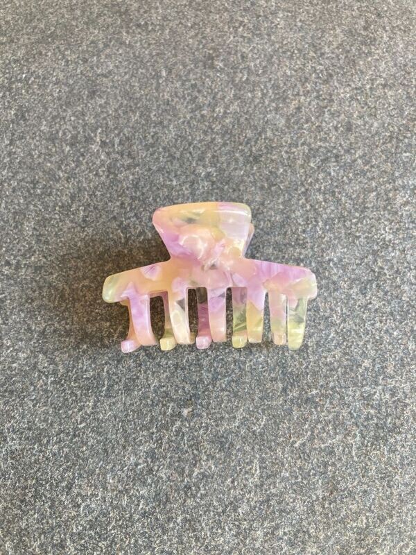 Haarclip rose/groen klein
