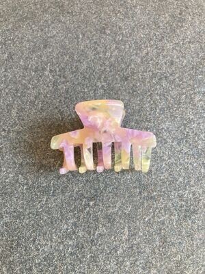 Haarclip rose/groen klein